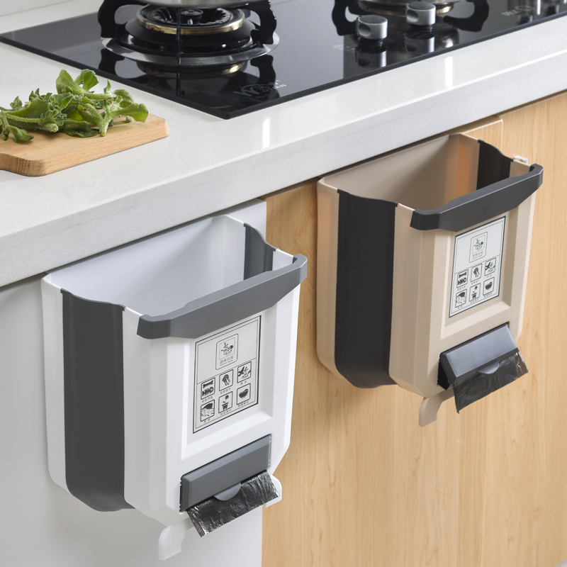 キッチンの調節可能なゴミ箱