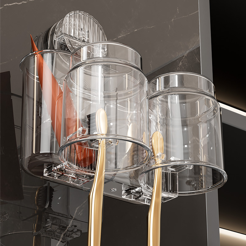 真空吸引角浴室卸売アクリル浴室収納吸引カップ歯ブラシ収納ラック壁ラック