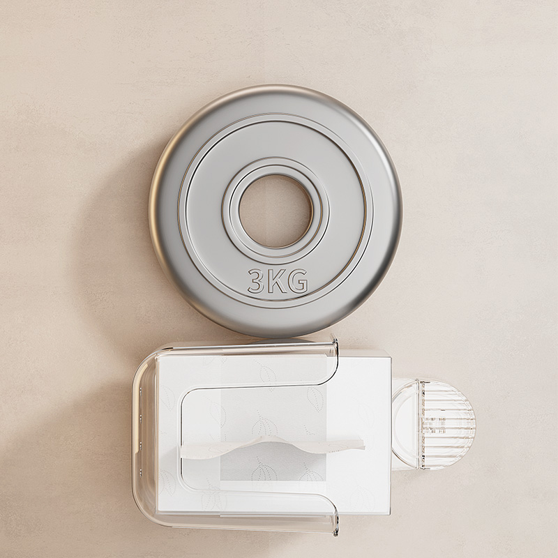 アクリル製の吸盤式壁掛けティッシュボックスで、フェイシャルティッシュやティッシュの収納に使用します。