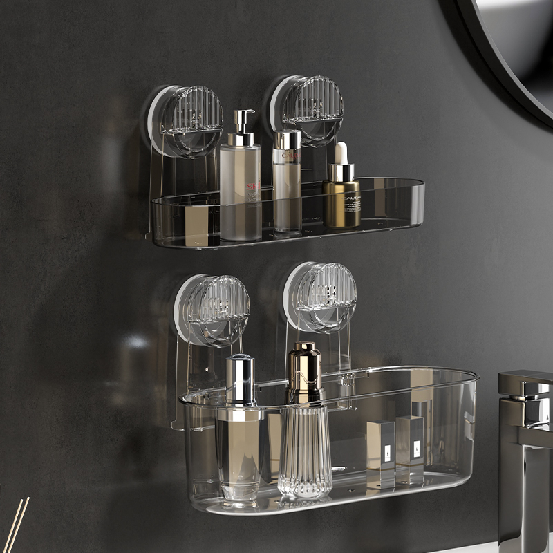 アクリル強力吸盤射出成形バスルーム用品、その他の用途、取り外し可能なサスペンション、乾燥、排水シャワーラック、収納ラック