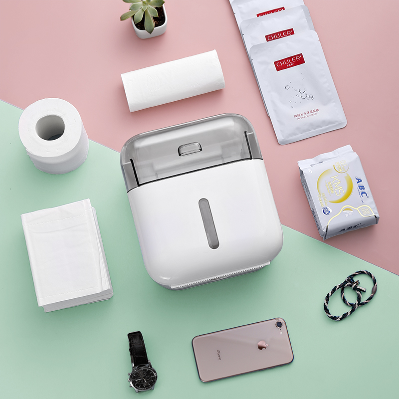 引き出しとラック付きロールペーパーディスペンサー