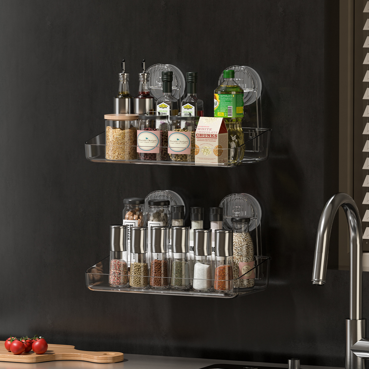 強力な吸盤収納ラック、取り外し可能なサスペンション、乾燥および排水シャワーラック、収納ラック、射出成形アクリルバスルーム用品、さまざまな用途の収納ラック