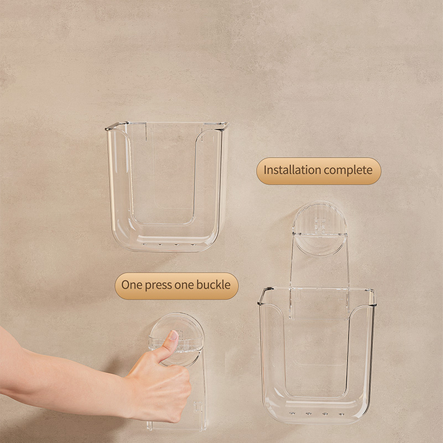 アクリル製の吸盤式壁掛けティッシュボックスで、フェイシャルティッシュやティッシュの収納に使用します。