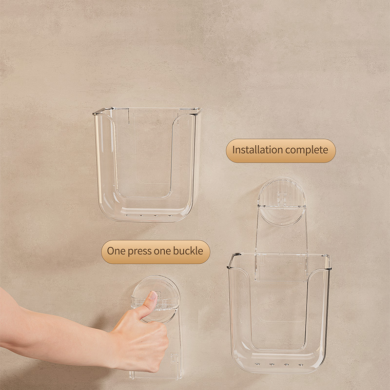 アクリル製の吸盤式壁掛けティッシュボックスで、フェイシャルティッシュやティッシュの収納に使用します。