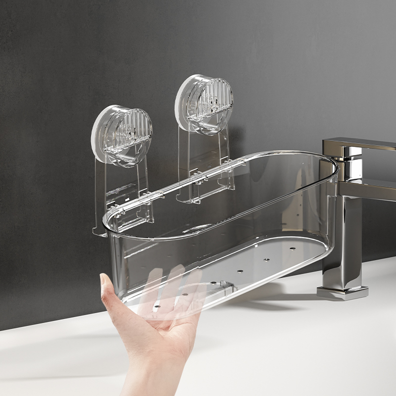 アクリル強力吸盤射出成形バスルーム用品、その他の用途、取り外し可能なサスペンション、乾燥、排水シャワーラック、収納ラック