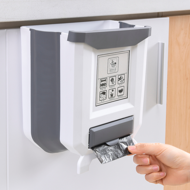 キッチンの調節可能なゴミ箱